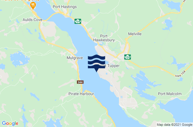 Point Tupper, Canadaの潮見表地図