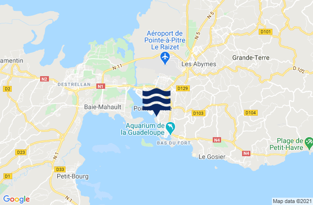Pointe-a-Pitre Guadeloupe, Guadeloupeの潮見表地図