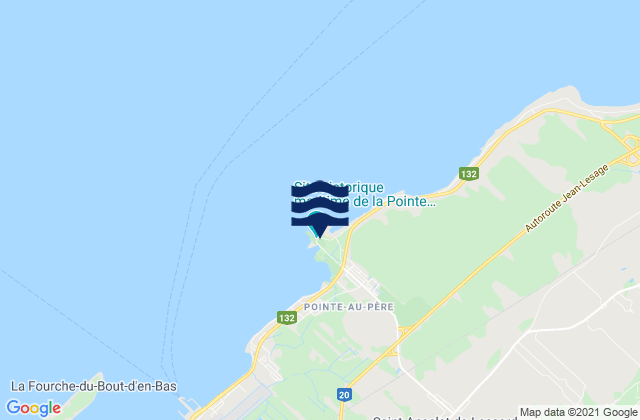 Pointe-au-Pere, Canadaの潮見表地図