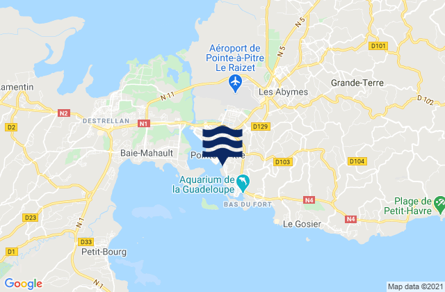 Pointe A Pitre, Guadeloupeの潮見表地図