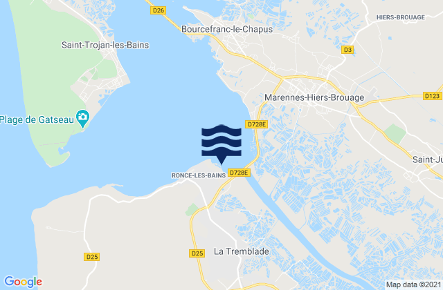 Pointe de Gatseau, Franceの潮見表地図