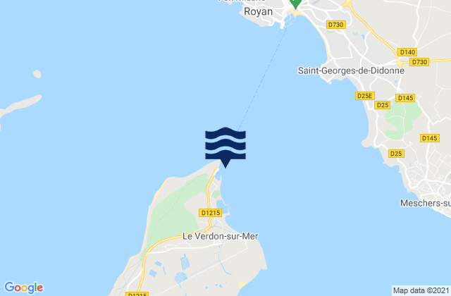 Pointe de Grave, Franceの潮見表地図