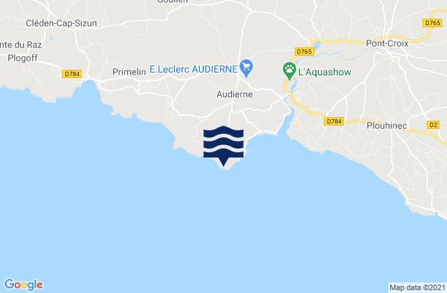 Pointe de Lervily, Franceの潮見表地図