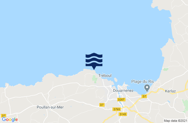 Pointe de Leyde, Franceの潮見表地図