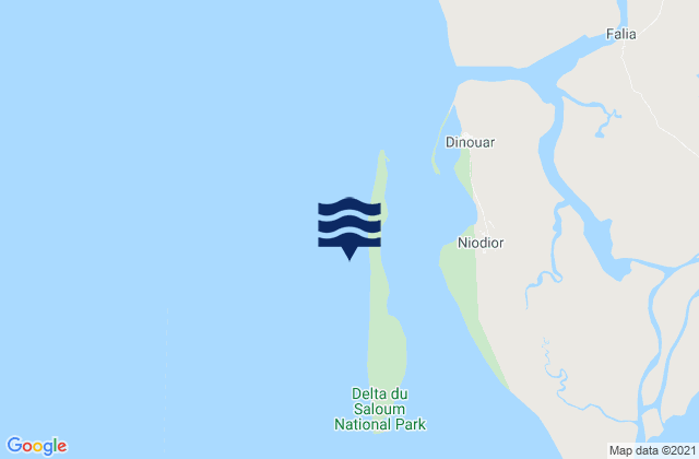 Pointe de Sangomar Saloum River, Senegalの潮見表地図