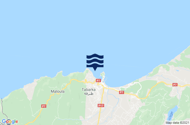 Pointe des Aiguilles, Tunisiaの潮見表地図