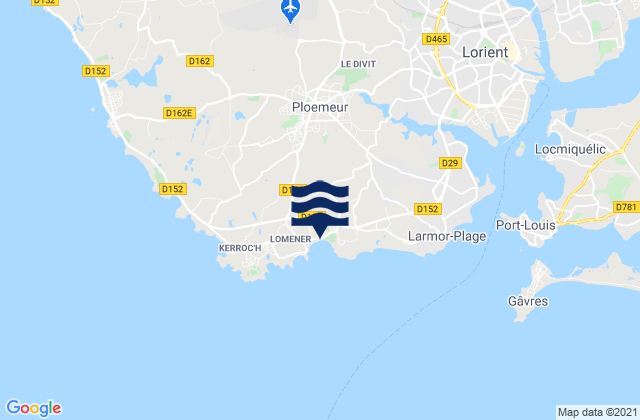 Pointe du Couregan, Franceの潮見表地図