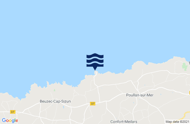 Pointe du Milier, Franceの潮見表地図
