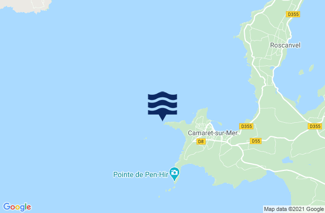 Pointe du Toulinguet, Franceの潮見表地図