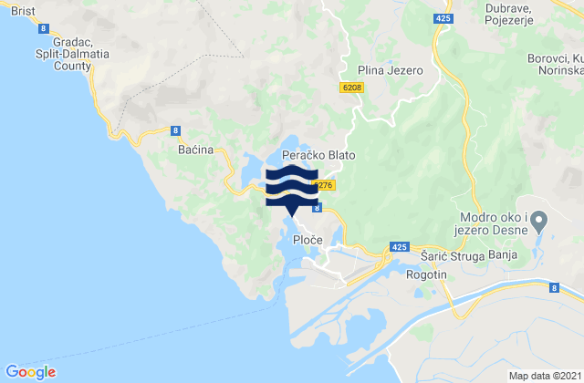 Pojezerje, Croatiaの潮見表地図
