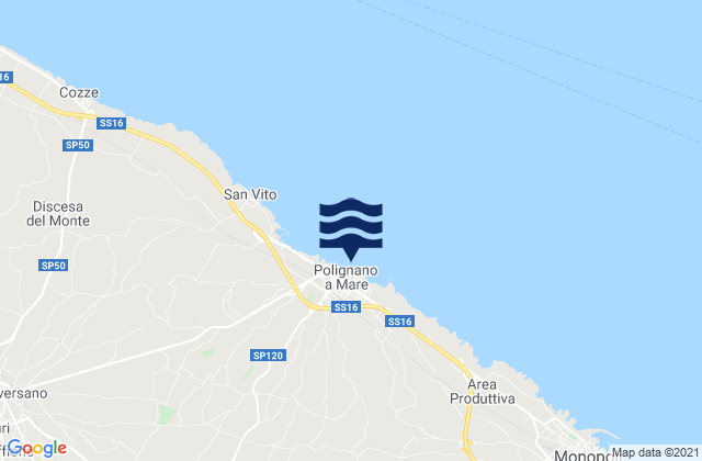 Polignano a Mare, Italyの潮見表地図