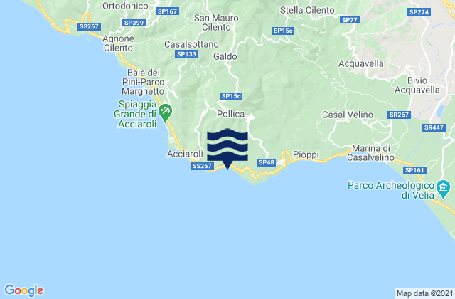 Pollica, Italyの潮見表地図