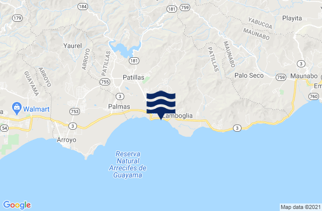 Pollos Barrio, Puerto Ricoの潮見表地図