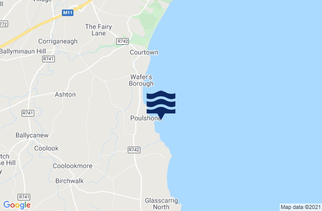 Pollshone Head, Irelandの潮見表地図