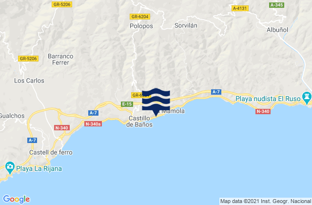 Polopos, Spainの潮見表地図