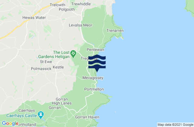 Polstreath Beach, United Kingdomの潮見表地図
