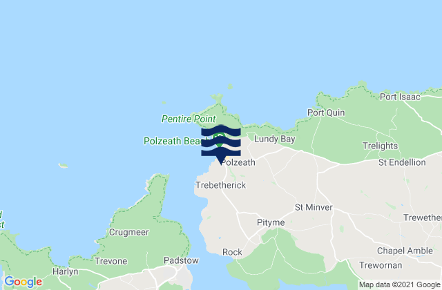 Polzeath, United Kingdomの潮見表地図