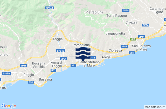 Pompeiana, Italyの潮見表地図