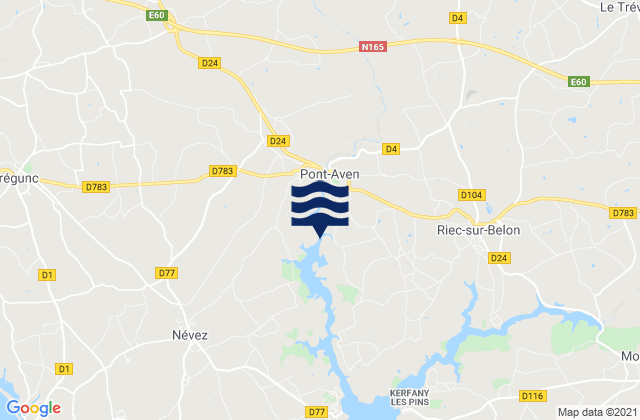 Pont-Aven, Franceの潮見表地図