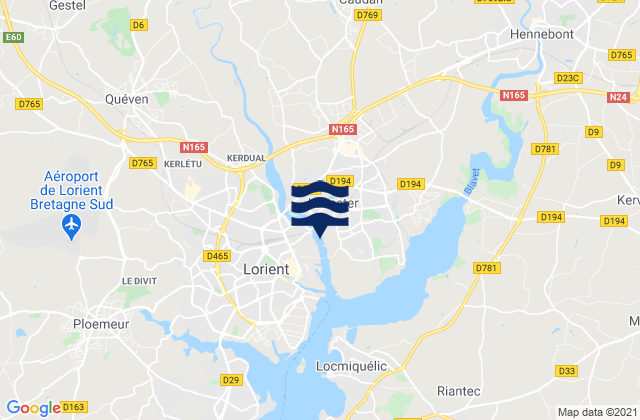 Pont-Scorff, Franceの潮見表地図