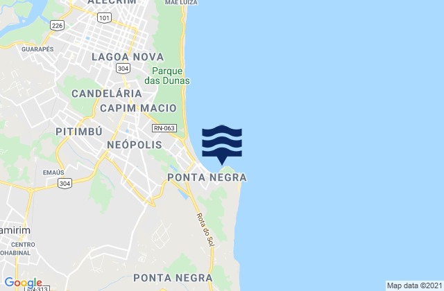 Ponta Negra, Brazilの潮見表地図