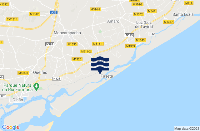 Ponta Pequena, Portugalの潮見表地図