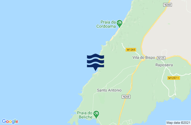 Ponta Ruiva, Portugalの潮見表地図