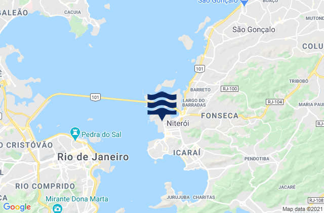 Ponta d'Areia, Brazilの潮見表地図