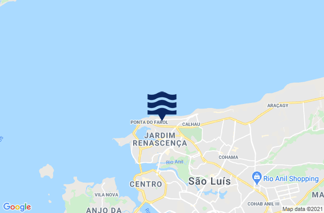 Ponta do Farol, Brazilの潮見表地図