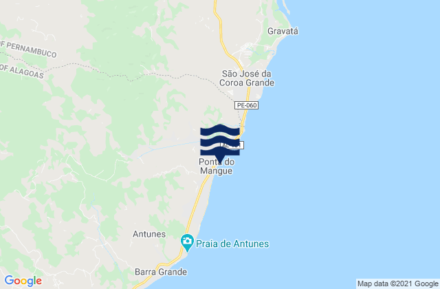 Ponta do Mangue, Brazilの潮見表地図