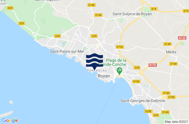 Pontaillac, Franceの潮見表地図