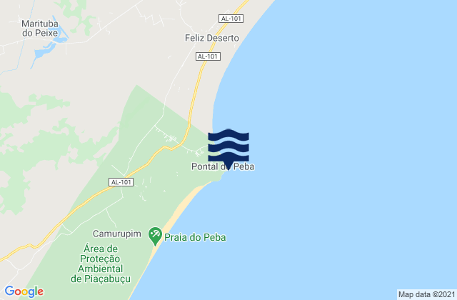 Pontal do Peba, Brazilの潮見表地図
