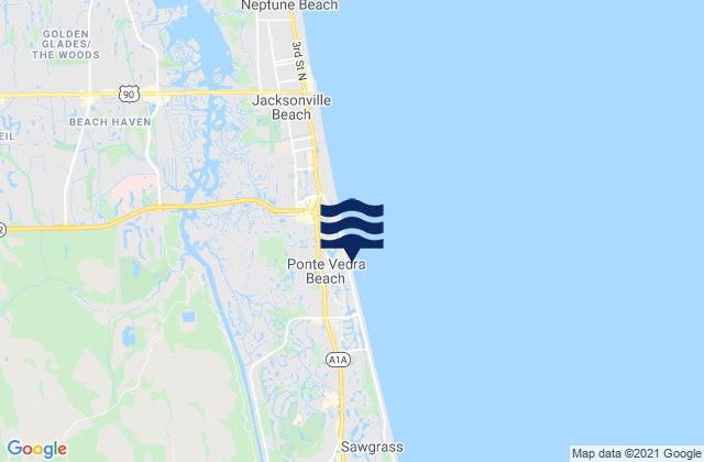 Ponte Vedra Beach, United Statesの潮見表地図