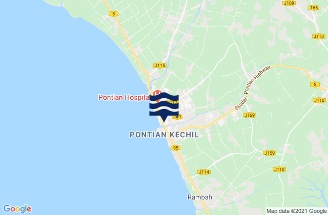 Pontian Kechil, Malaysiaの潮見表地図