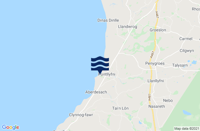 Pontllyfni, United Kingdomの潮見表地図