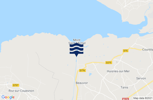 Pontorson, Franceの潮見表地図
