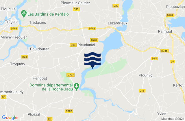 Pontrieux, Franceの潮見表地図