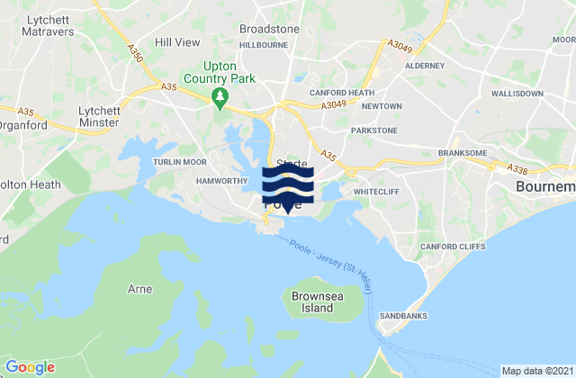 Poole, United Kingdomの潮見表地図