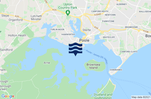 Poole Harbour, United Kingdomの潮見表地図