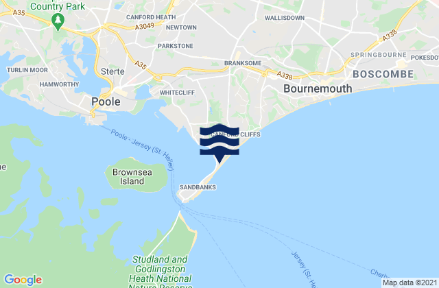 Poole Head, United Kingdomの潮見表地図