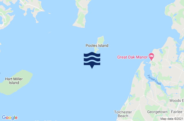 Pooles Island 0.8 mile south of, United Statesの潮見表地図