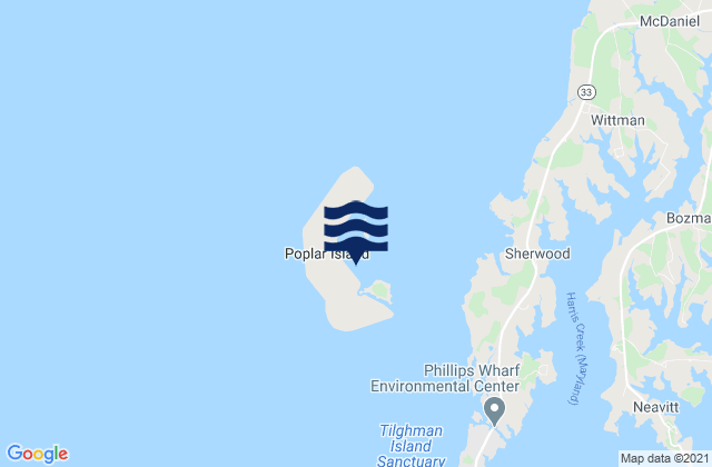 Poplar Island, United Statesの潮見表地図