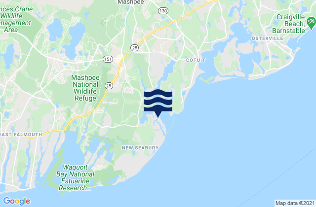 Poponesset Island (Poponesset Bay), United Statesの潮見表地図