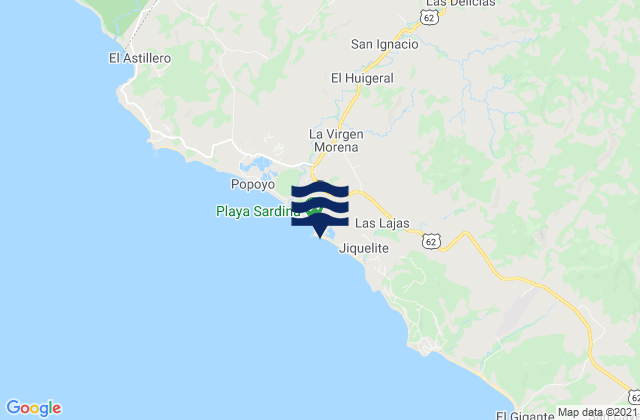 Popoyo, Nicaraguaの潮見表地図