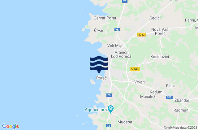 Poreč, Croatiaの潮見表地図