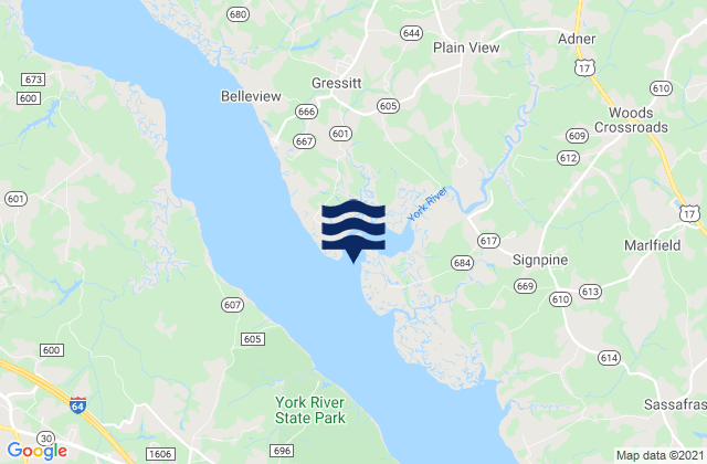 Poropotank Bay, United Statesの潮見表地図