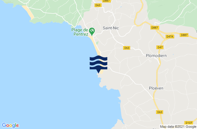 Pors Ar Vag, Franceの潮見表地図