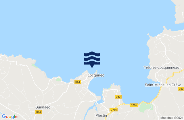 Pors Ar Villec (Locquirec), Franceの潮見表地図