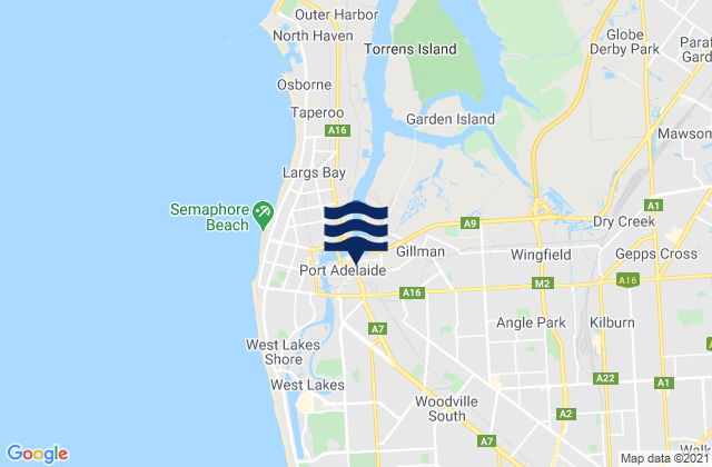 Port Adelaide Enfield, Australiaの潮見表地図