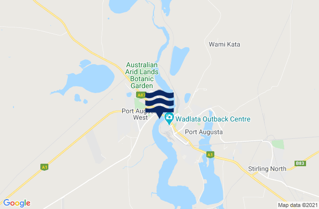 Port Augusta West, Australiaの潮見表地図